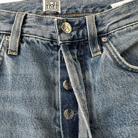 TOTEME Classic Cut Denim Light Wash Ankle Frayed Denim Jeans Women's Size 27 - Picture 8 of 14